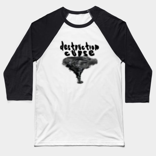 black tornado Baseball T-Shirt by focusLBdesigns